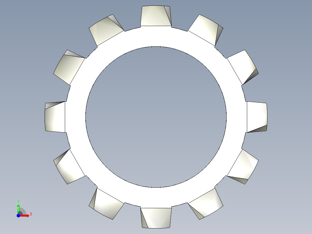 垫圈 外牙锁 公制-EXTERNAL TOOTH LOCK WASHER for M18 SCREW.IGS前视图