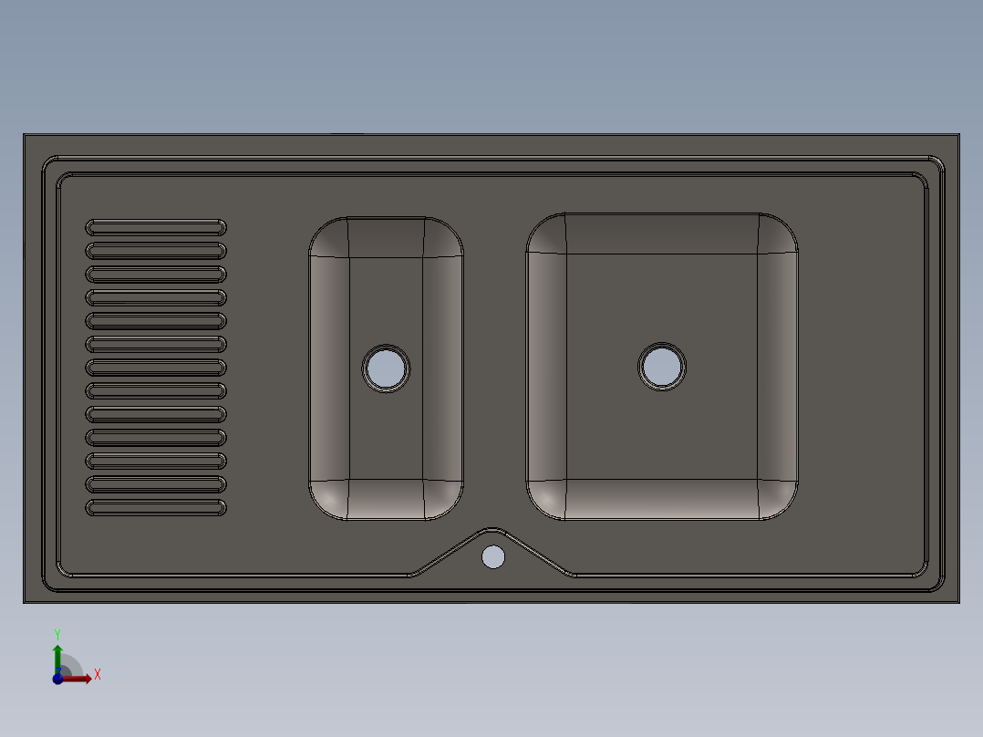 水槽、不锈钢水槽(134)前视图