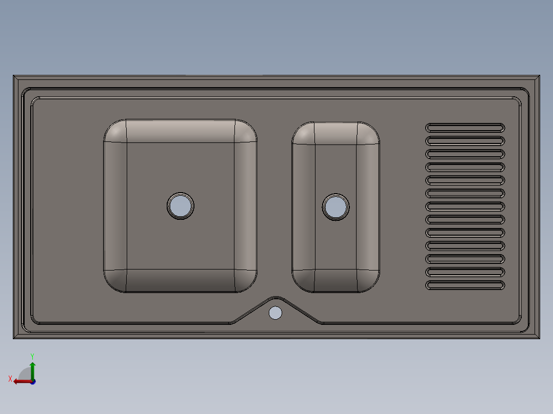 水槽、不锈钢水槽(134)后视图