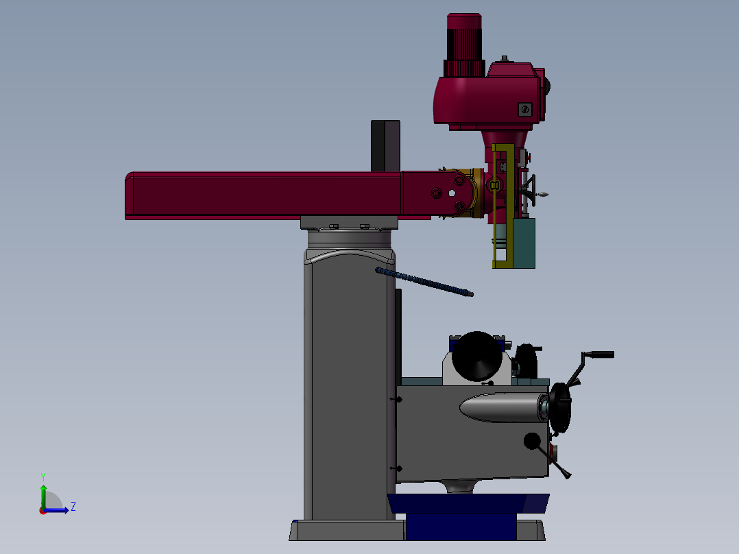 铣床、万能铣床左视图