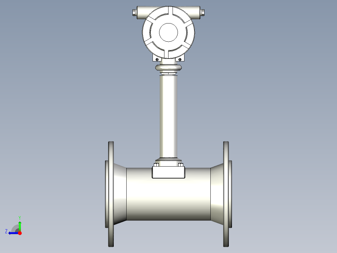 分体式涡街流量计右视图
