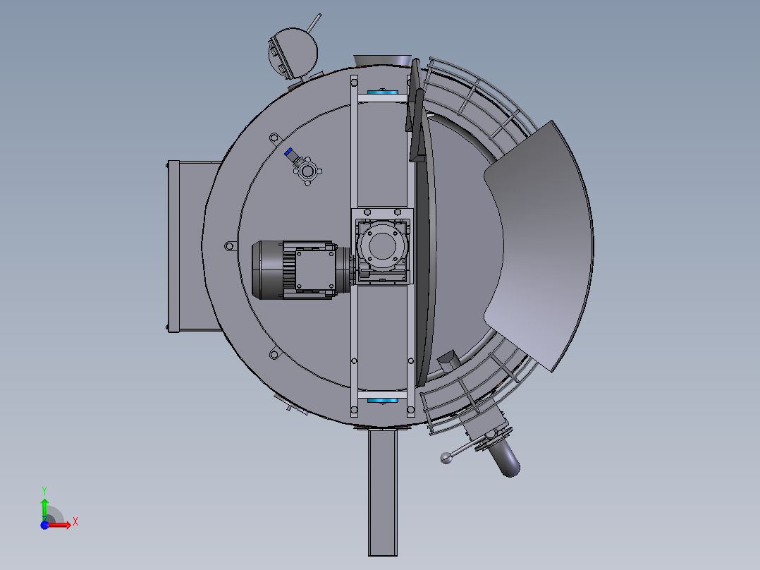 压力容积、刮板搅拌器搅拌罐前视图