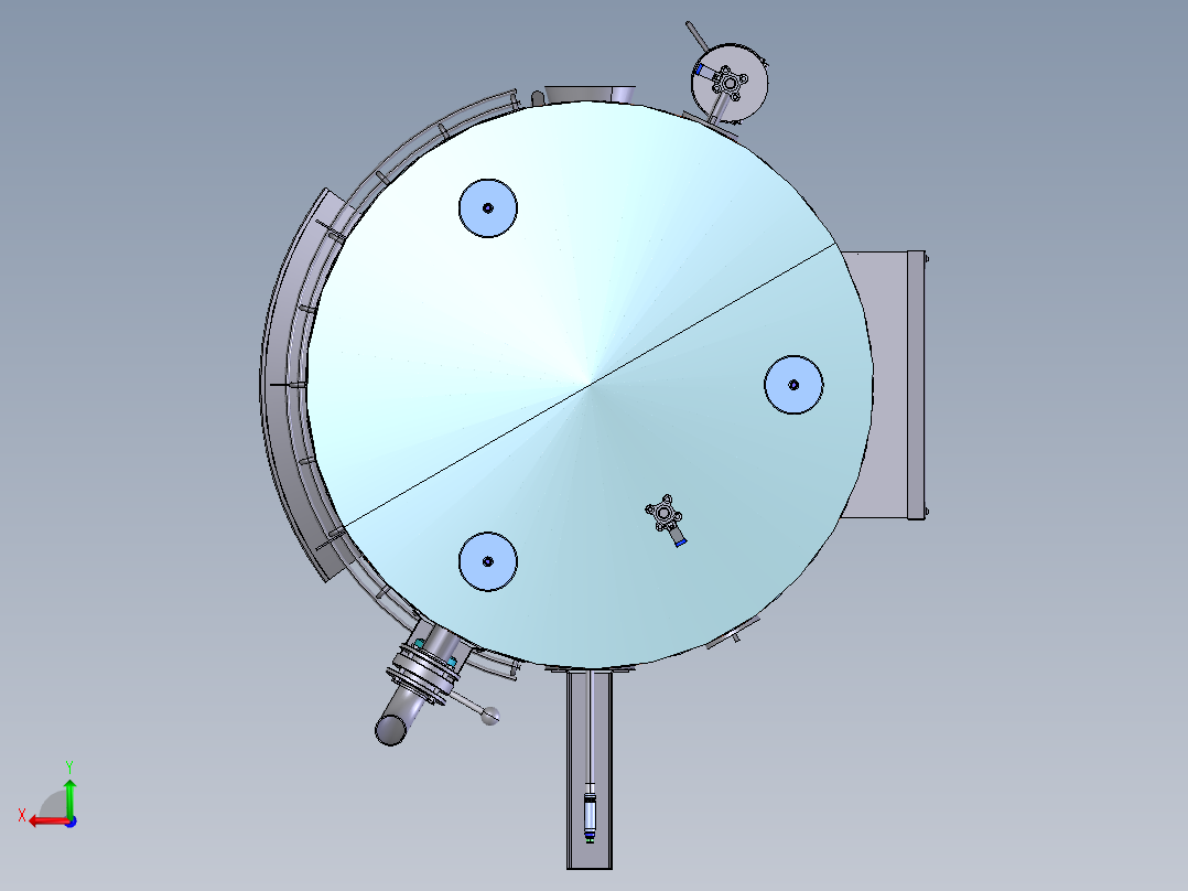 压力容积、刮板搅拌器搅拌罐后视图