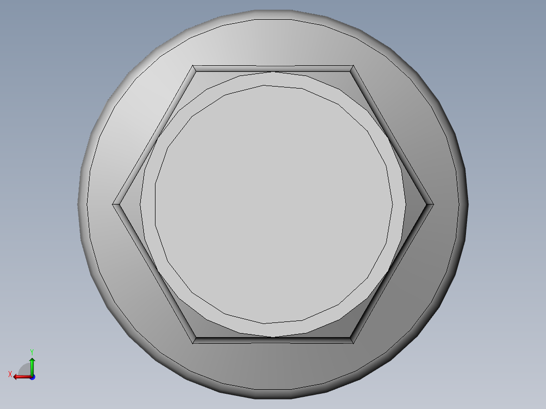 GB╱T 5790-1986[六角头法兰面螺栓(加大系列) 细杆 B级 A型M5×35]后视图