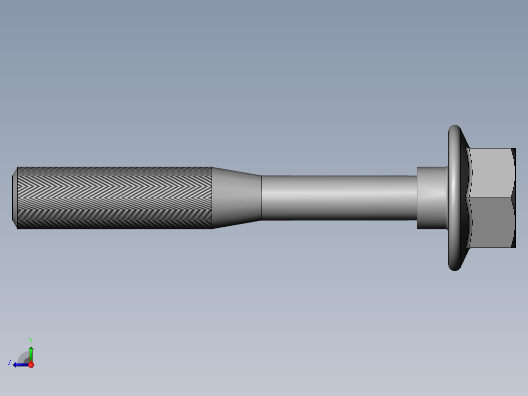 GB╱T 5790-1986[六角头法兰面螺栓(加大系列) 细杆 B级 A型M5×35]右视图