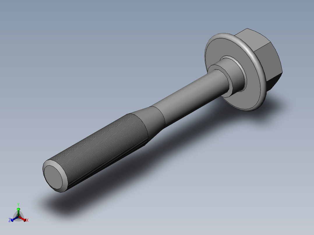 GB╱T 5790-1986[六角头法兰面螺栓(加大系列) 细杆 B级 A型M5×35]正等轴测图