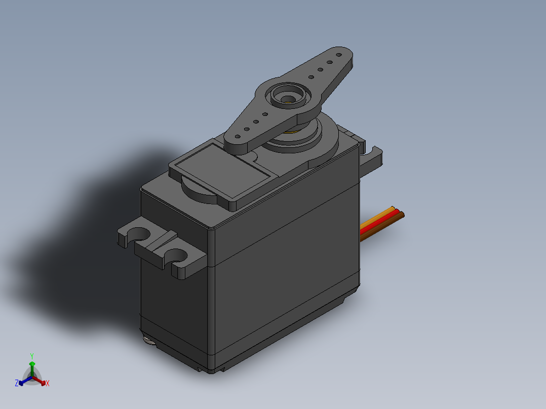 舵机(105)正等轴测图