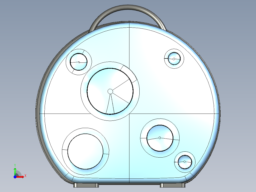 月球系列手提箱前视图