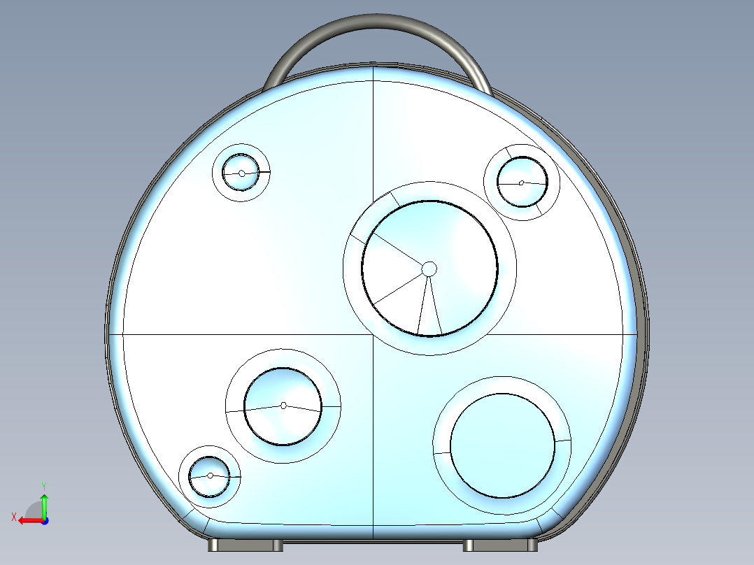 月球系列手提箱后视图