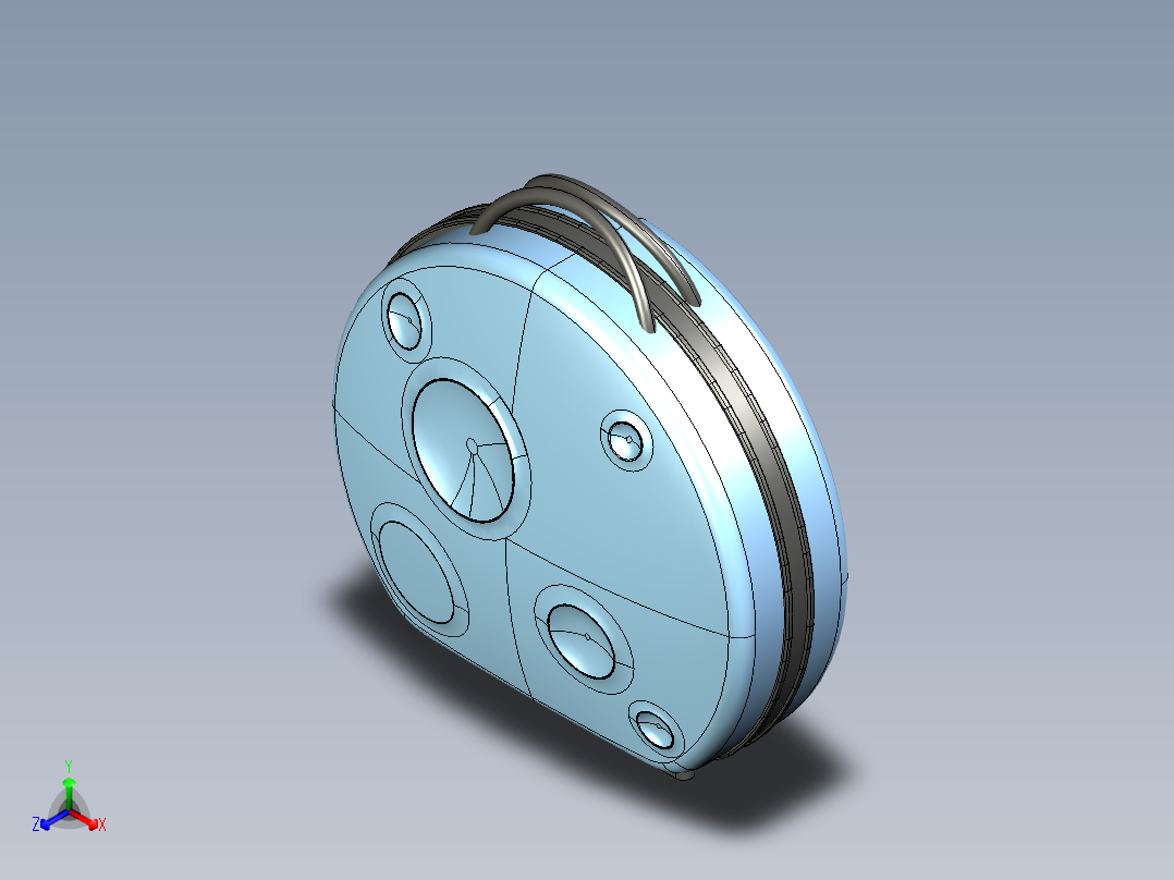 月球系列手提箱正等轴测图