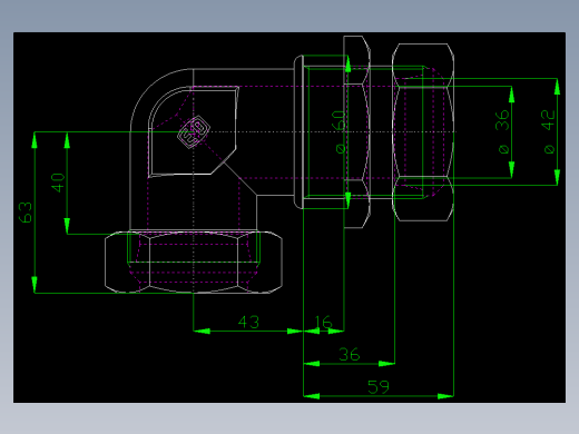 PARKER管接头EO Bulkhead elbow WSV42L71(16)_front