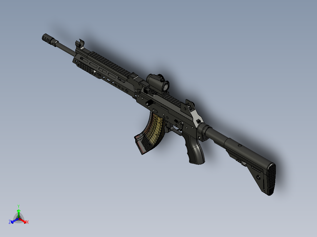 手枪左轮冲锋枪老式狙击步枪设计3D图纸akm-iridium STP