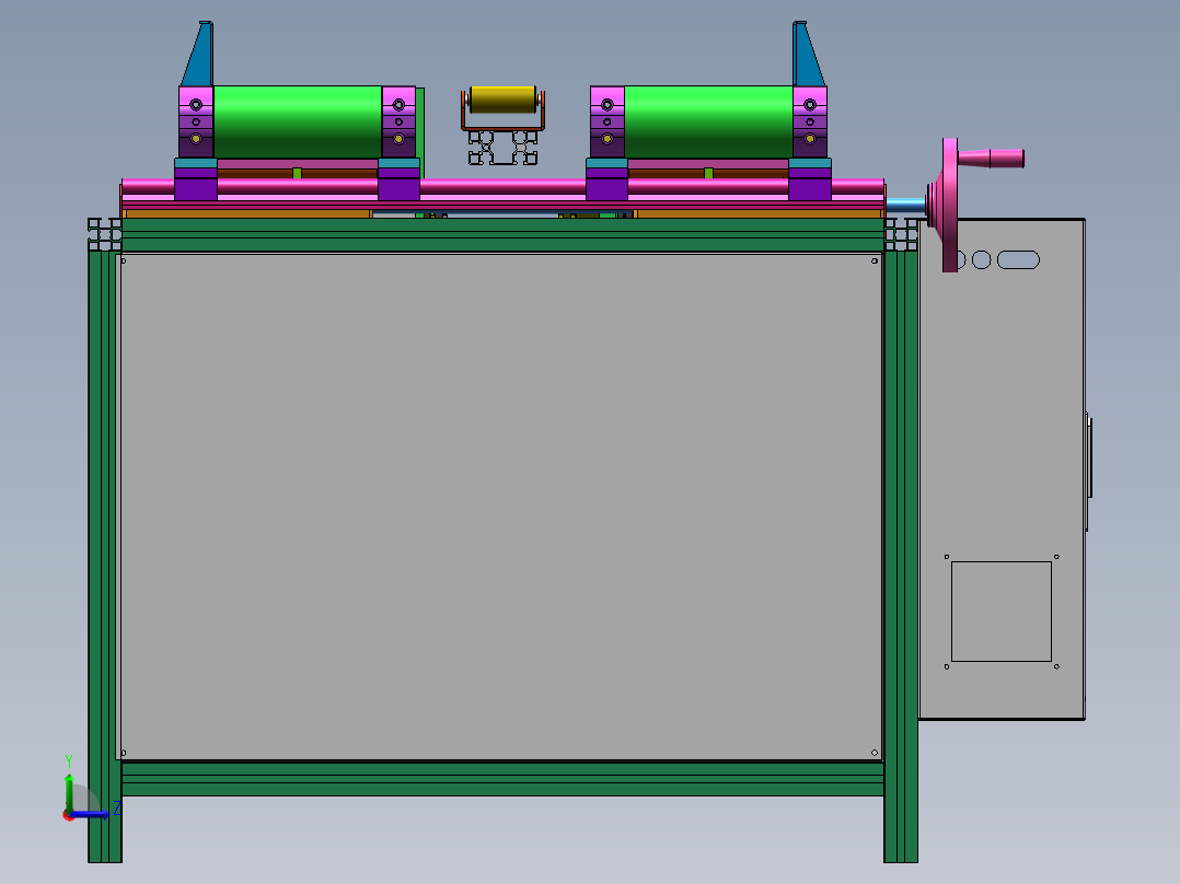 双侧可调节宽度输送机左视图