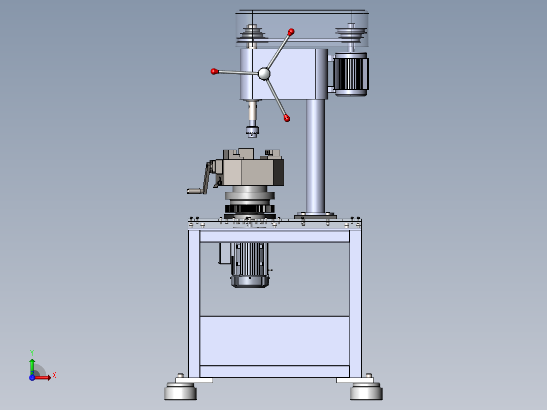 钻床模型(带回转机构）前视图