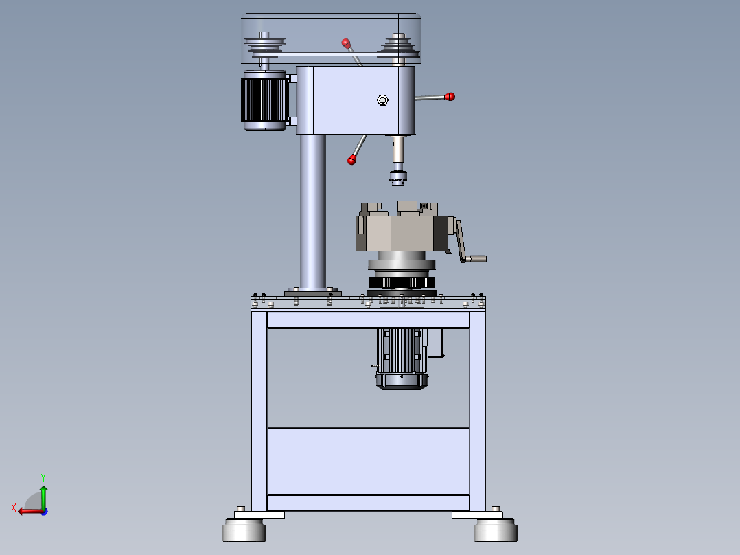 钻床模型(带回转机构）后视图