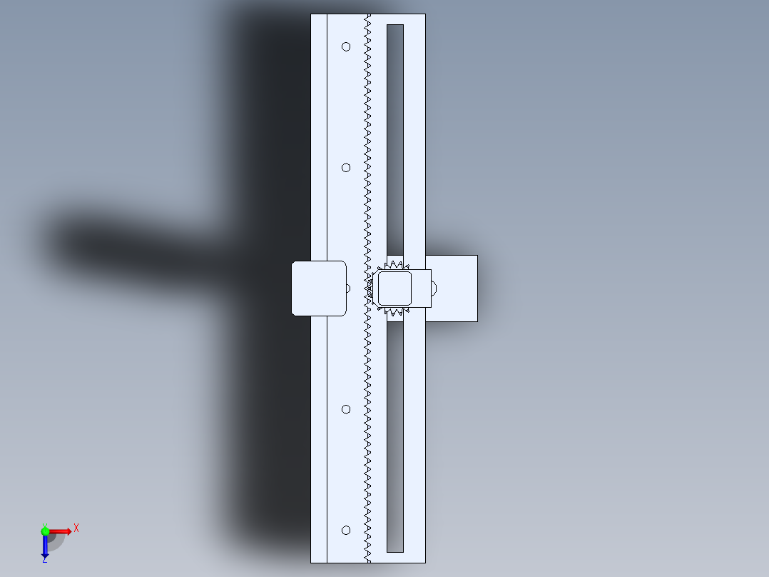 纵剪压料器俯视图