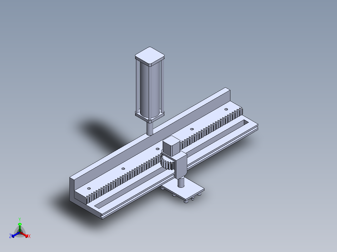 纵剪压料器正等轴测图