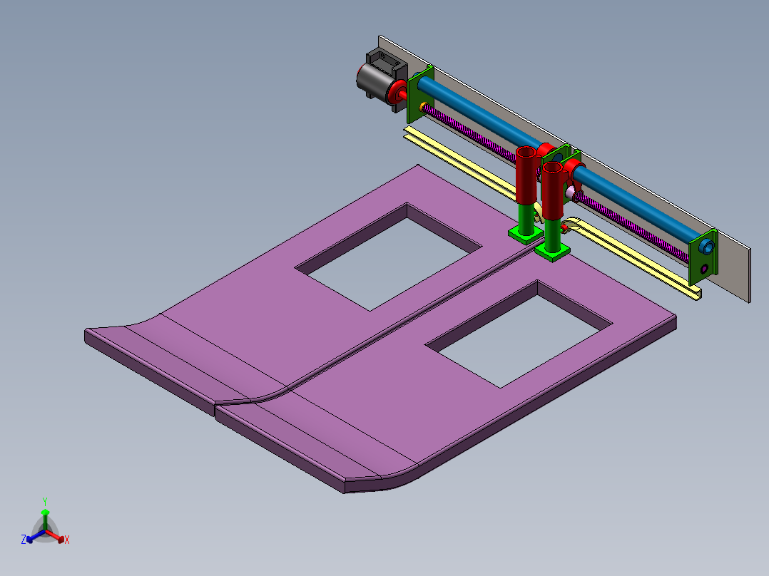 铁路客车塞拉门正等轴测图