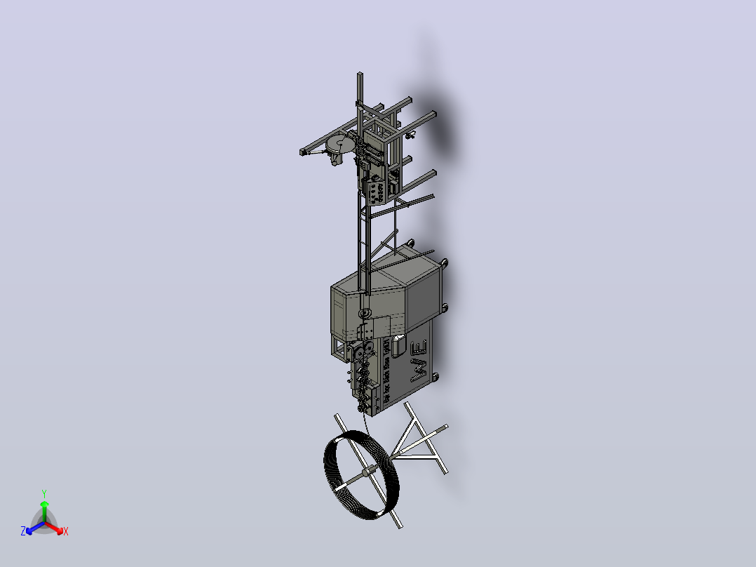钢筋校直切断机正等轴测图