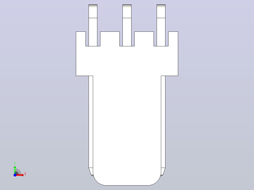线对板公头角形1x03 芯距2.54mm 白色前视图