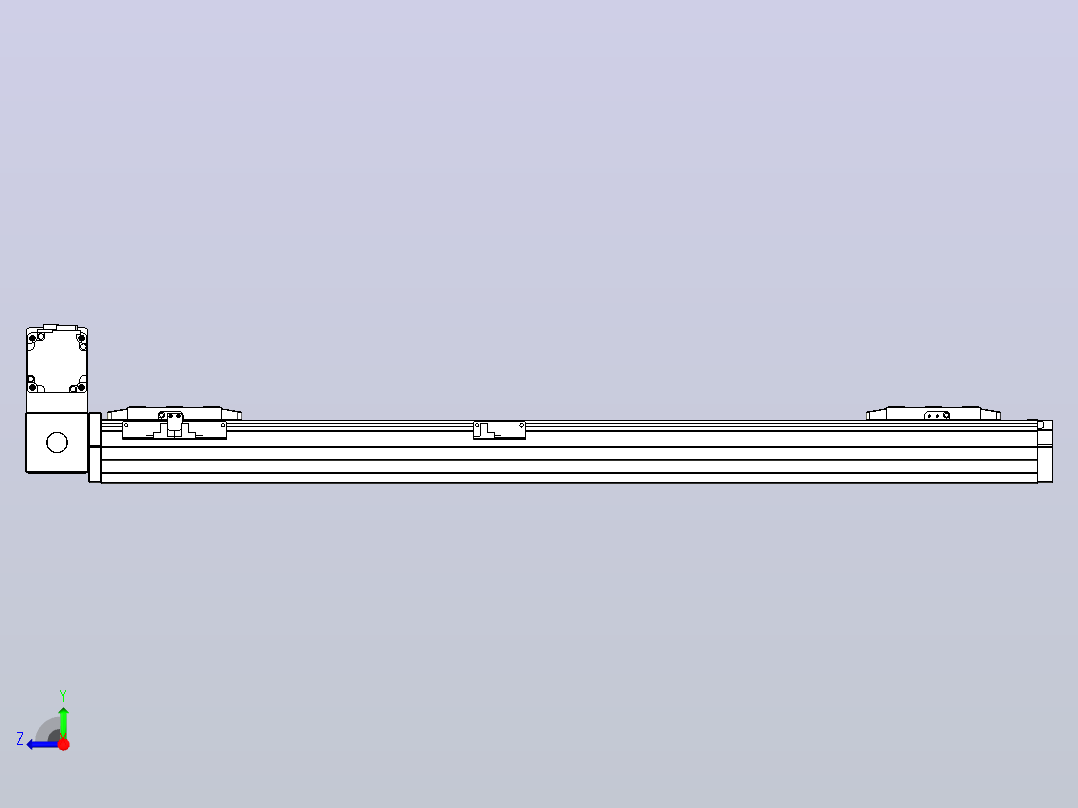皮带直线轴双滑块型TPA-GCBS-80-P60-L300-LU-M20-N3右视图