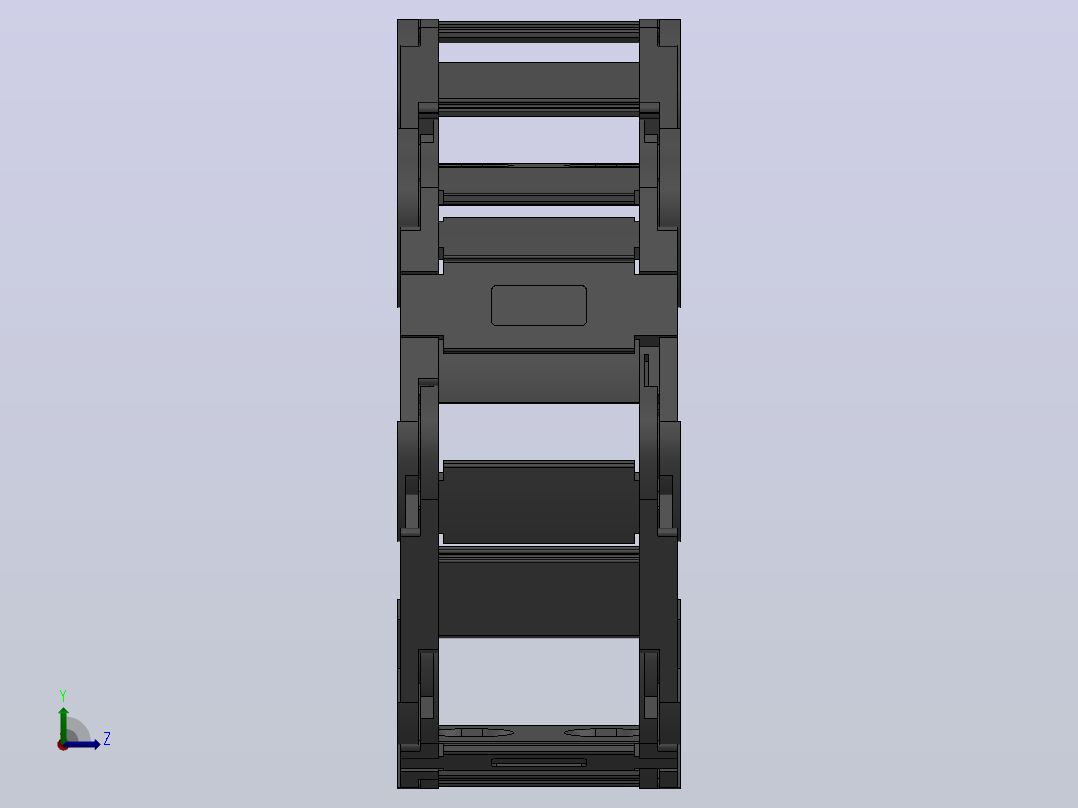 内高25内侧打开型桥式拖链DMD25BT-25-38-R55-30-A1左视图