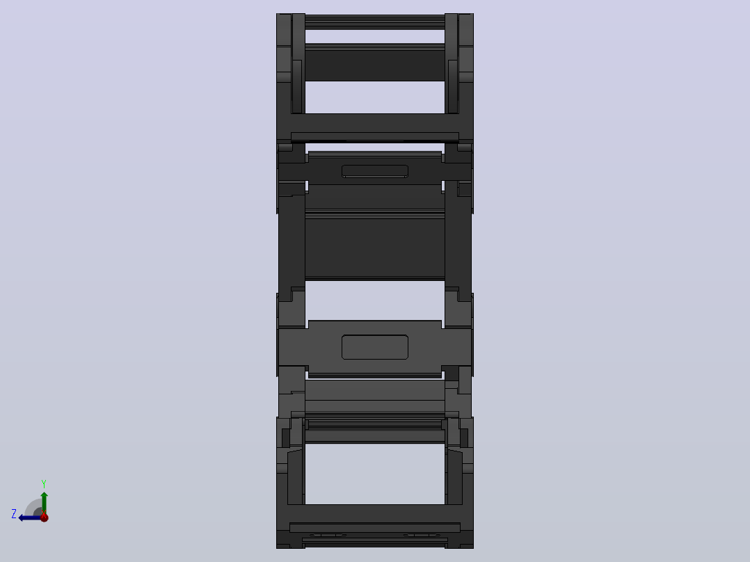 内高25内侧打开型桥式拖链DMD25BT-25-38-R55-30-A1右视图
