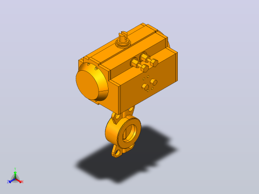 DN50气动对夹蝶阀正等轴测缩略图