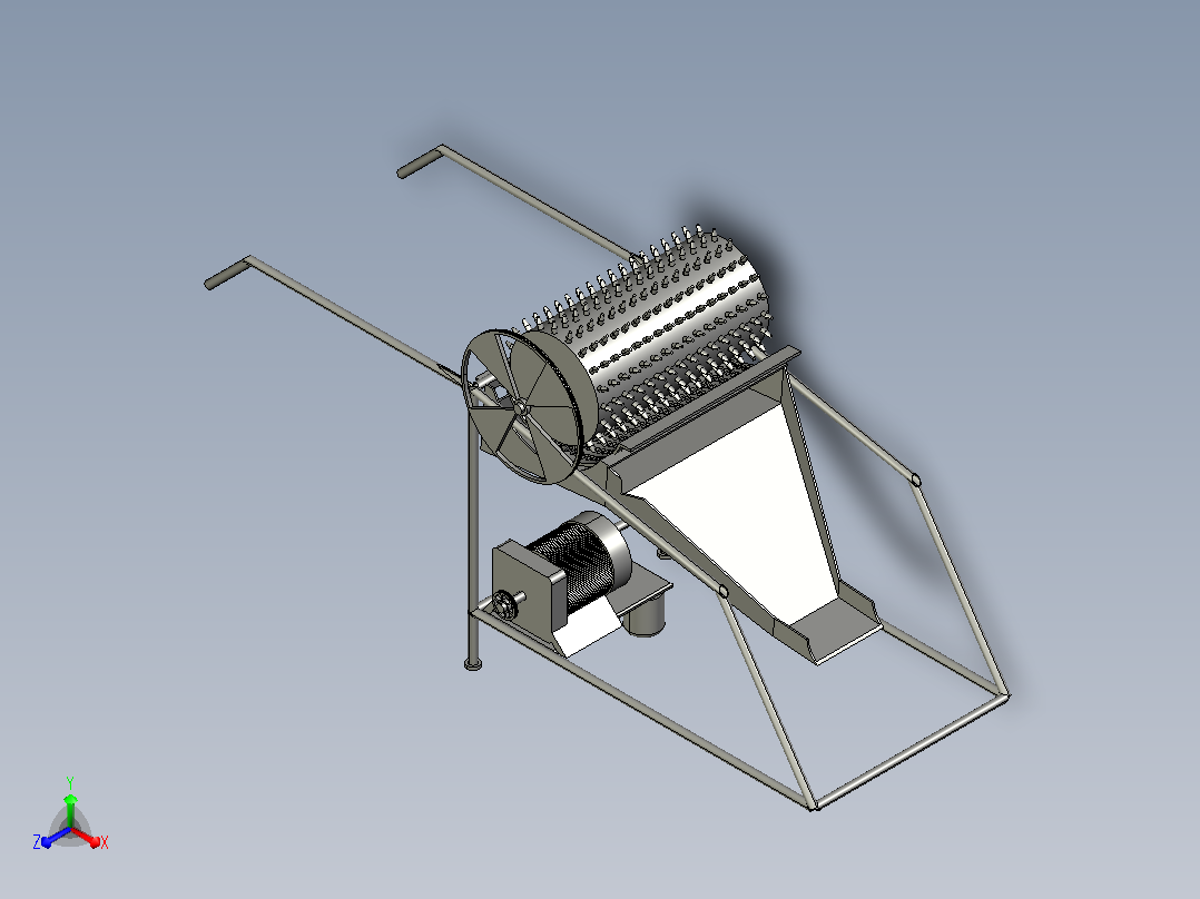 脱粒机3D模型图主视图