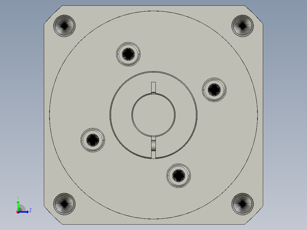 间隙减速器gearbox_gbx080020k_gbk_080_100_3_f左视图
