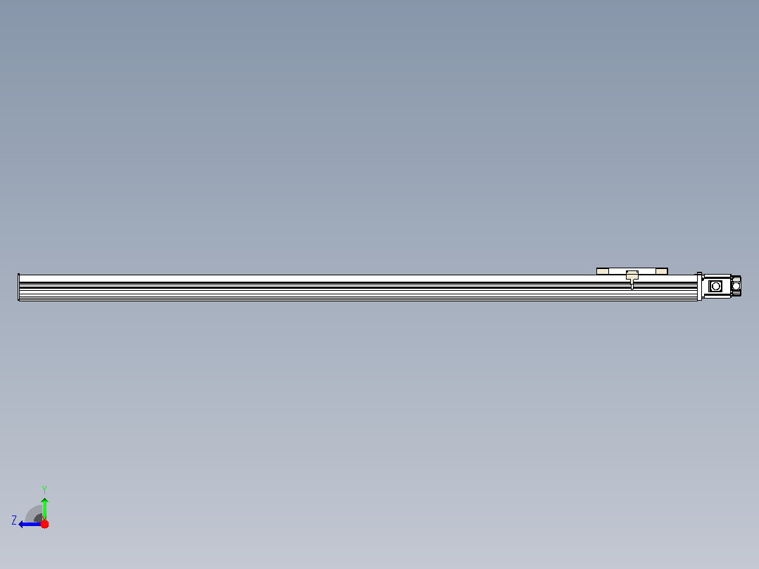 滚珠丝杠直线轴带导轨全封闭TPA-HCR-220D-3210C-L2400-M-Y-P1K-N3右视图