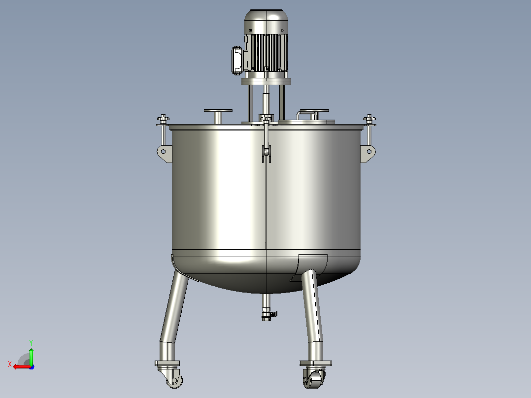 溶液混合容器搅拌器后视图