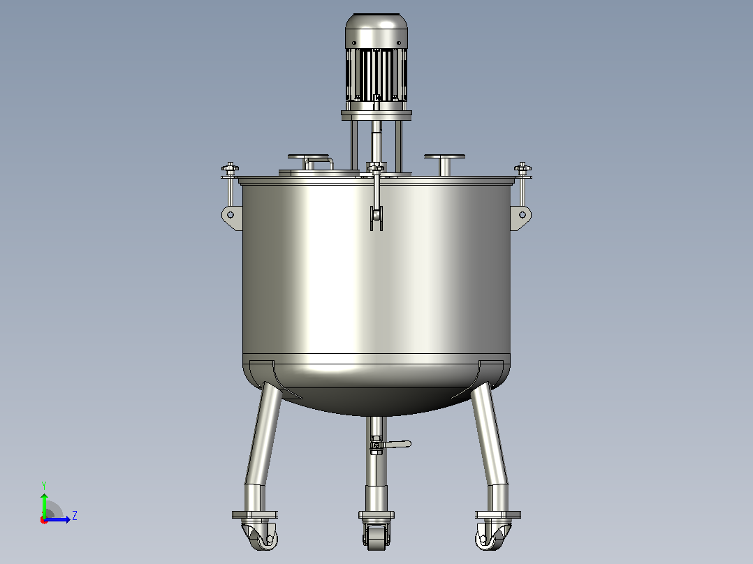 溶液混合容器搅拌器左视图