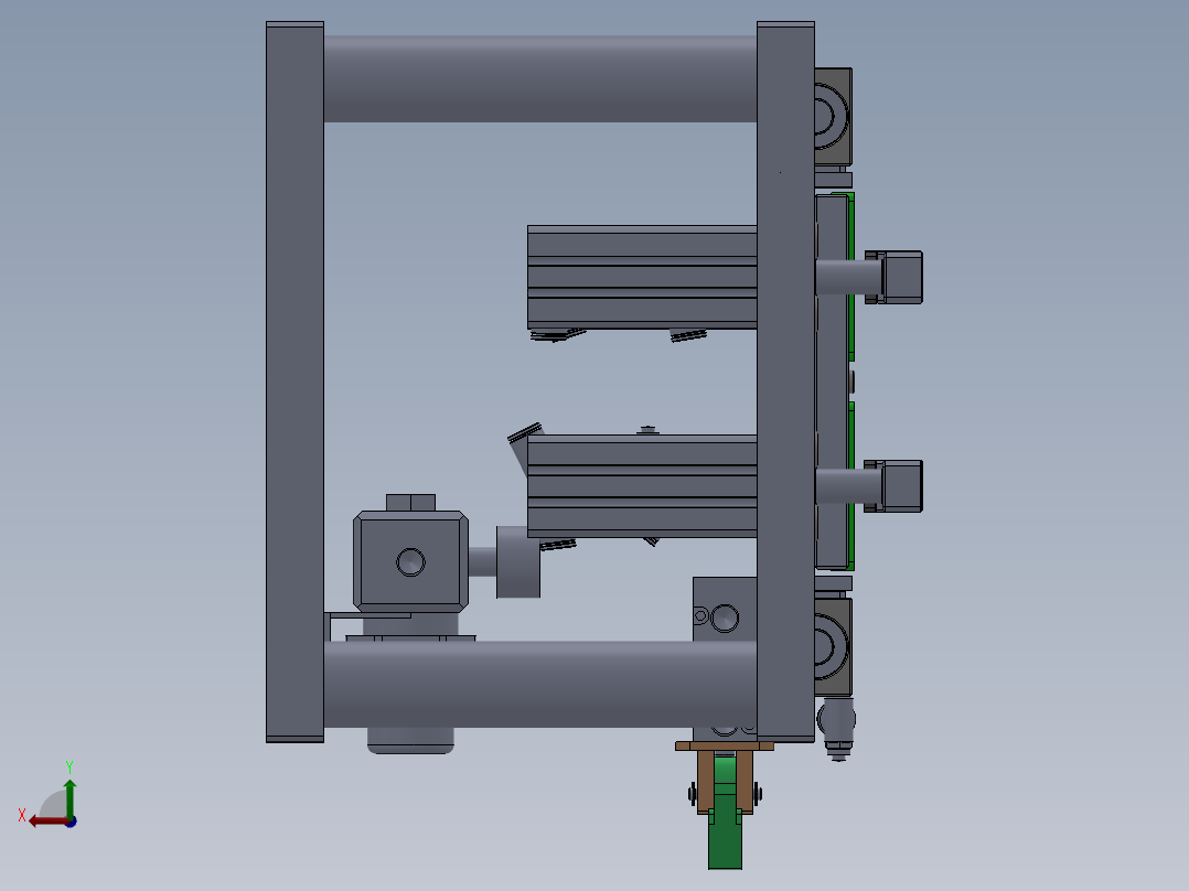 气动夹具后视图