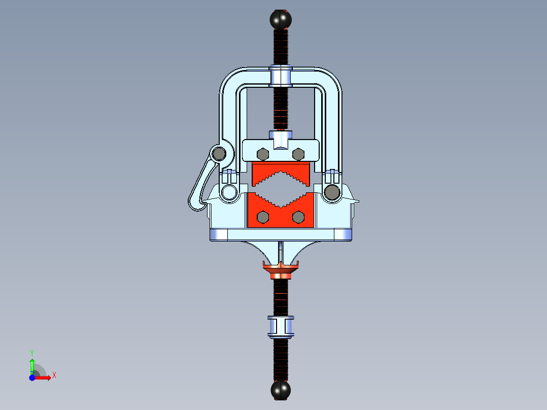 钢管夹具step前视图