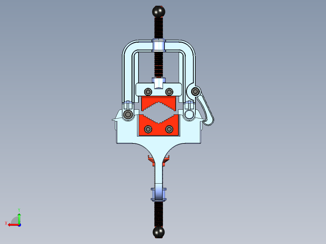 钢管夹具step后视图