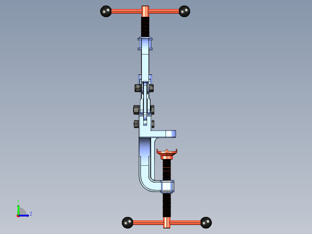 钢管夹具step左视图