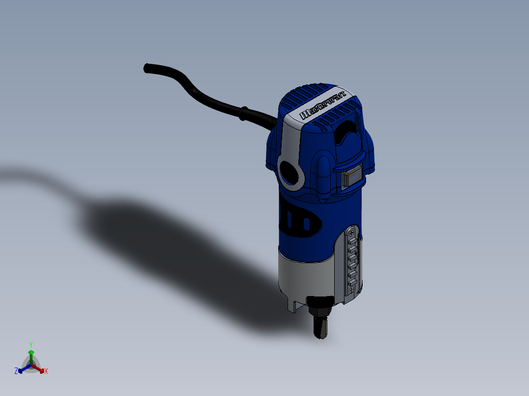 电动雕刻机主钻头正等轴测图