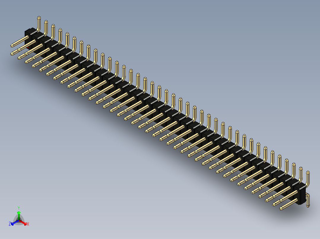 彩色公排针 100mil 2.54mm 系列-DS1022_black_78p_100mil_TypeSMT_rev1.0