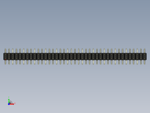 彩色公排针 100mil 2.54mm 系列-DS1022_black_78p_100mil_TypeSMT_rev1.0前视缩略图