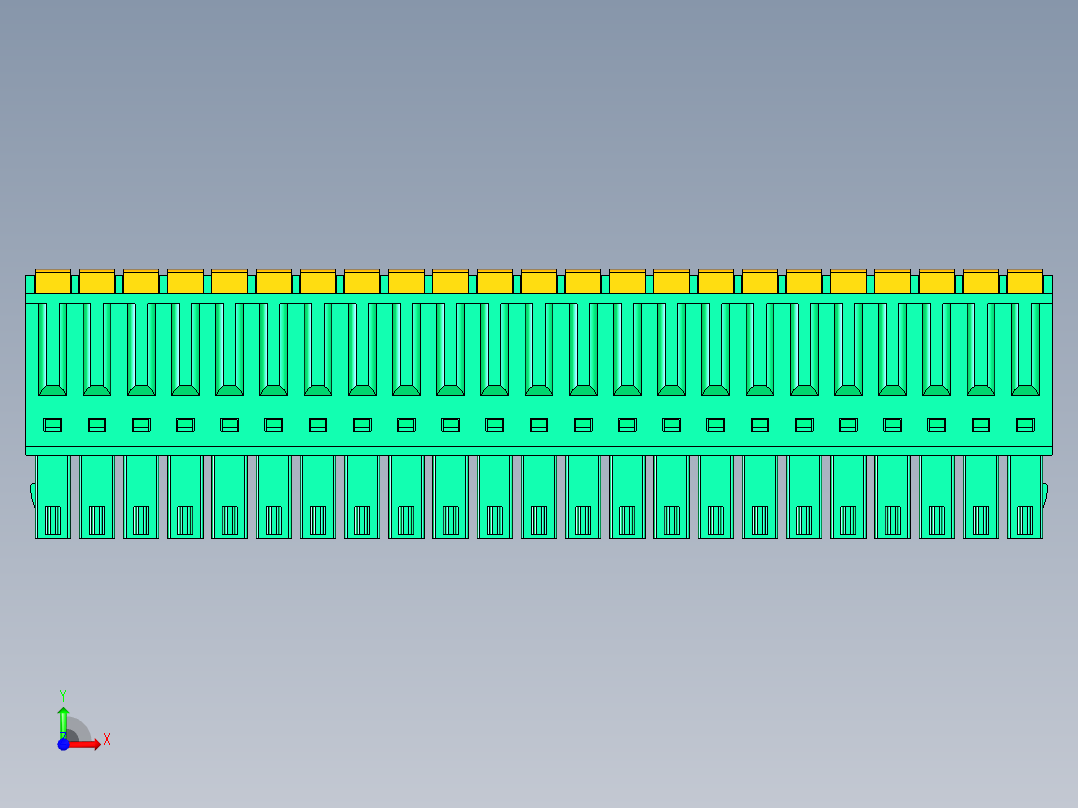DEGSON 15EDG 系列 3.5mm 插拔式接线端子 FullPack-15EDGKD-3.5-23P-14-00AH前视图