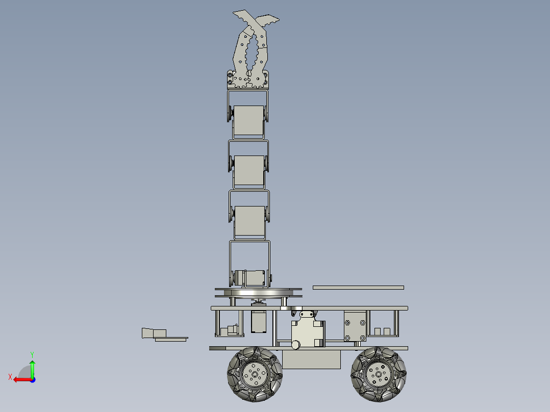 物料搬运小车三维SW后视图