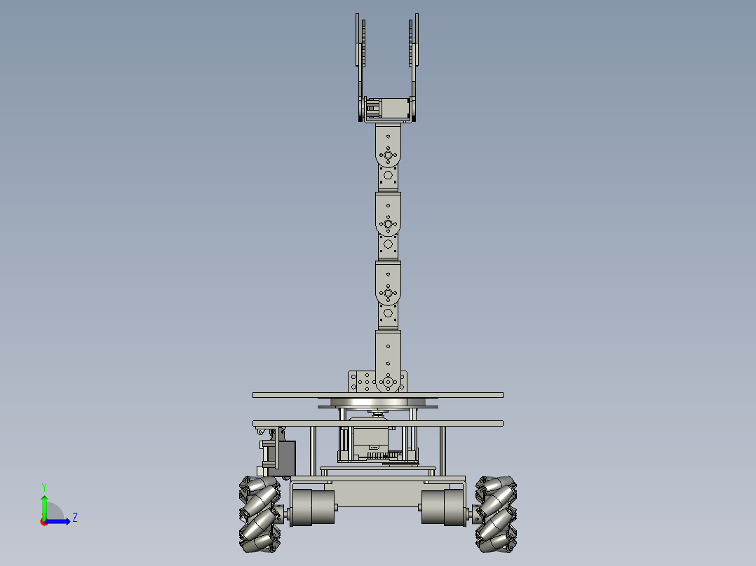 物料搬运小车三维SW左视图