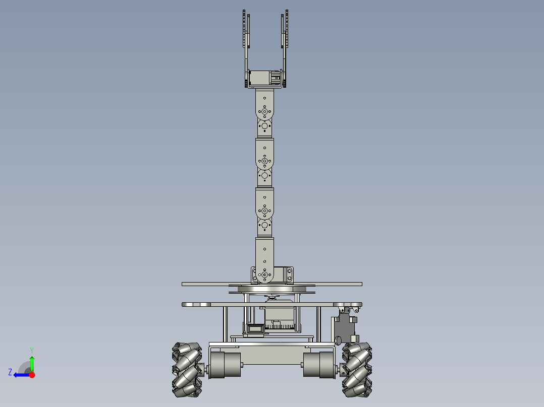 物料搬运小车三维SW右视图