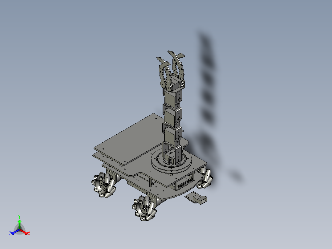 物料搬运小车三维SW正等轴测图