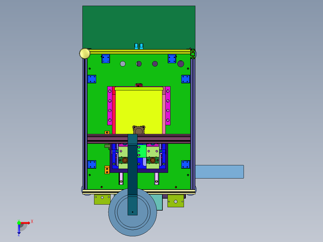 产品表面装配销钉安装用压力机俯视图