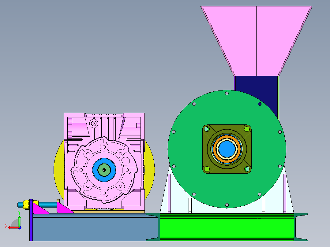 小功率经济型粉碎机后视图