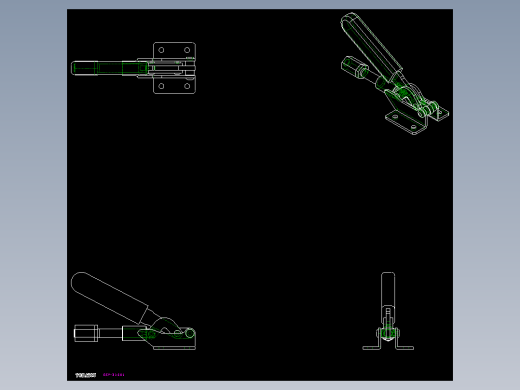 推拉式夾鉗SSP(E)-2D多系列多零件图纸模型