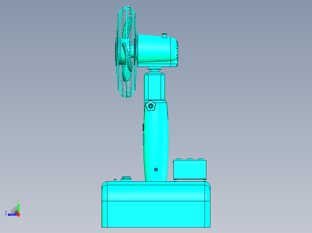 坐式电扇反求创新设计【含图和文档】右视图