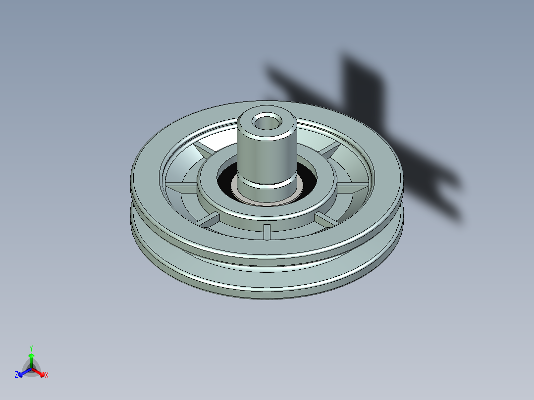 万向轴承滑轮--stp三维 3d模型设计图主视图